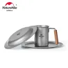 Batterie de cuisine de camping durable en acier inoxydable NATUREHIKE